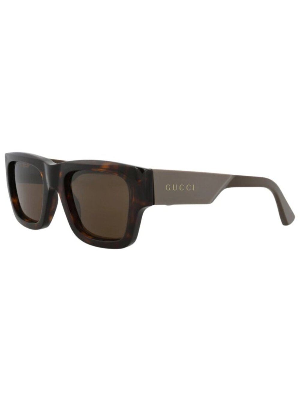 New Gucci Women's Sunglasses Square Rectangle Recycled Acetate Frame Mens Havana